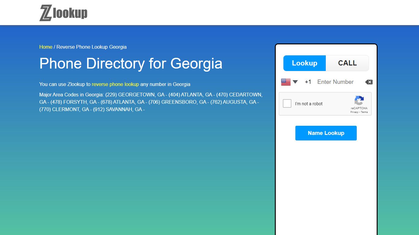Reverse Phone Lookup Georgia | ZLOOKUP